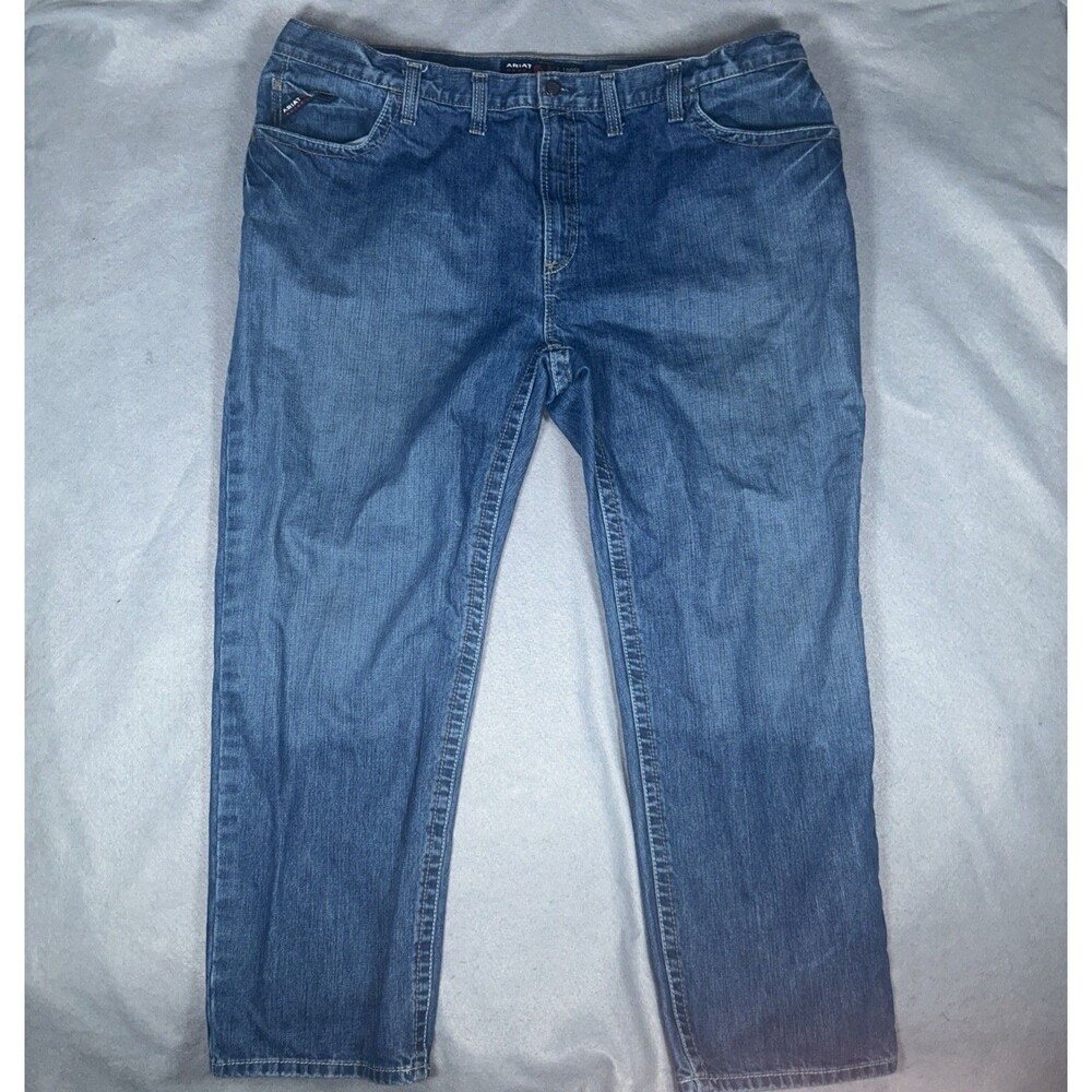 Ariat FR Jeans Mens 48x32 Blue M3 Loose Straight Denim Workwear